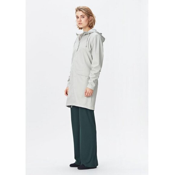 New Rains Waterproof W Coat Rain Jacket Hooded Long Light Hiking Casual Zip Up - Picture 15 of 15